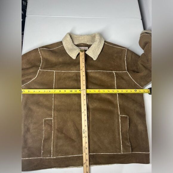 Men's Aeropostale Tan Zipper Front Lined Coat Size L - Picture 11 of 16